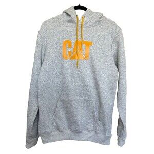 Caterpillar Pullover Hoodie Men's Medium Gray Logo Print New